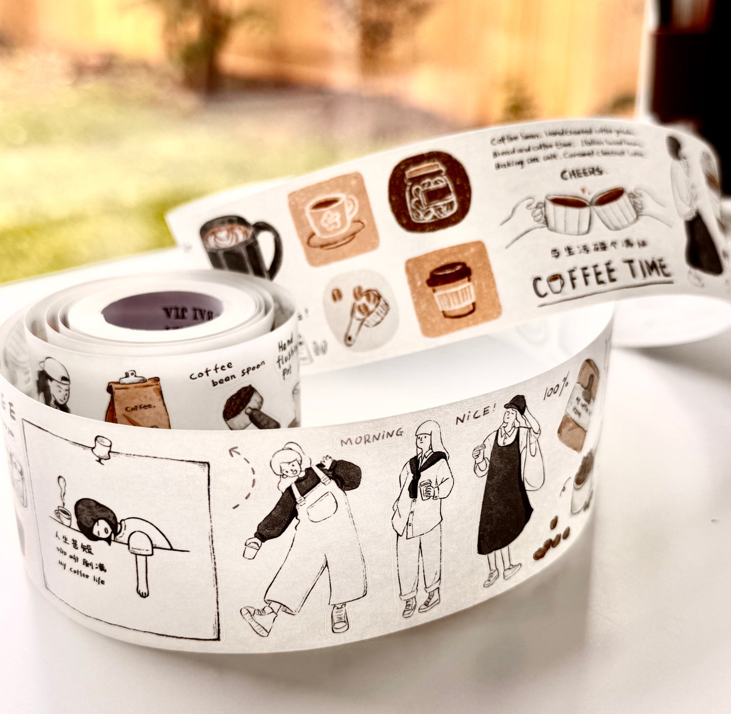 NEW! XBJia Studio - Coffee Brain | Kiss-cut | 4.5 PET Tape | Release Paper | 6M