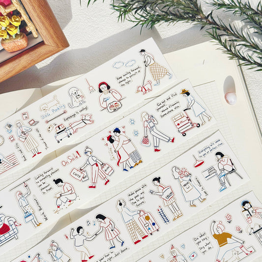 NEW! Xiyue Studio - Soft Days | Kiss-cut | 4cm Washi Tape | Release Paper | 5M