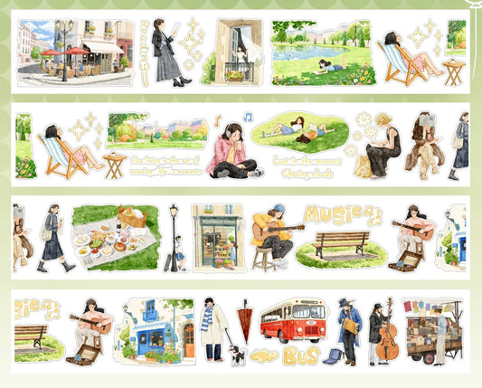 NEW! Xiyue Studio - Laid-back | Kiss-cut | 6cm Tape | Release Paper | 6M