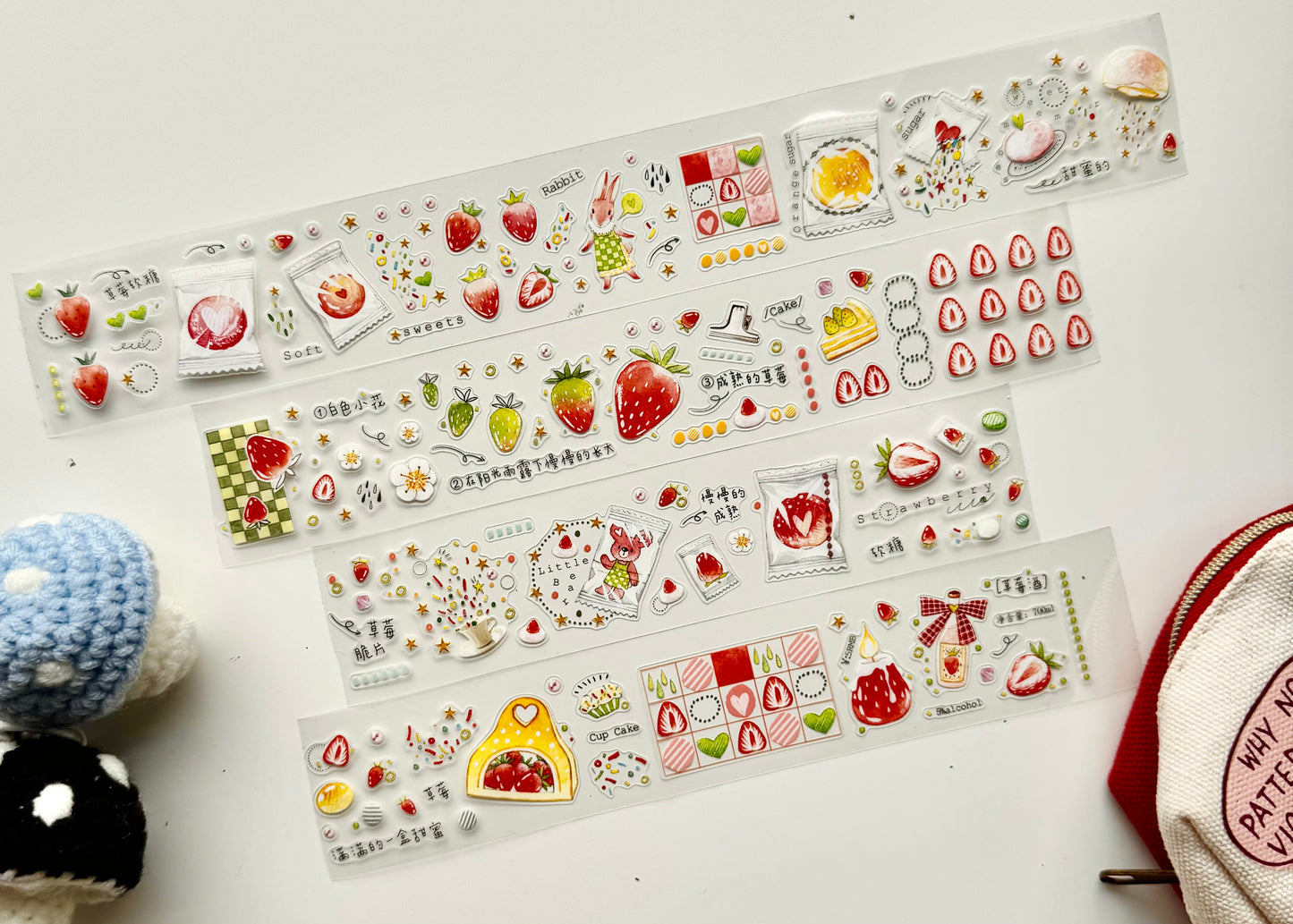 NEW! Pear Bunny Studio - Strawberry Season | Kiss-cut | 3.5cm PET Tape | Release Paper | 5.4M