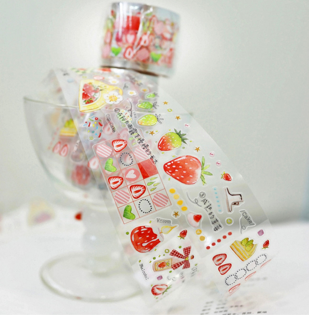 NEW! Pear Bunny Studio - Strawberry Season | Kiss-cut | 3.5cm PET Tape | Release Paper | 5.4M