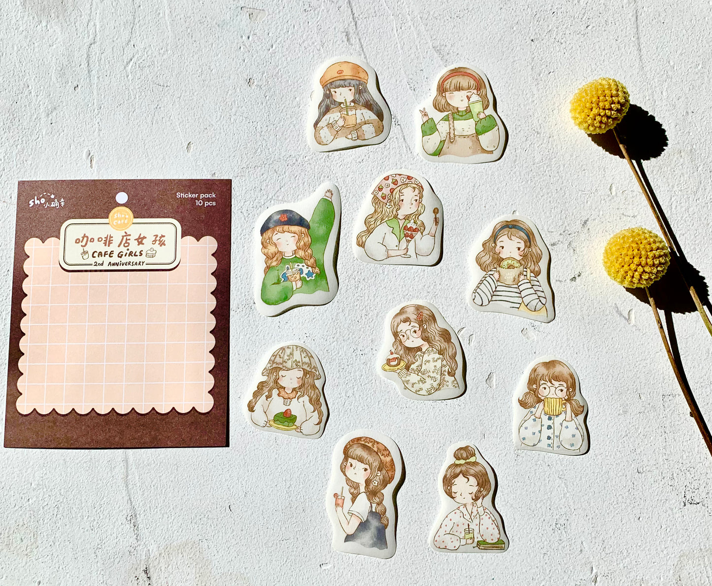Sho Littlehappiness - 2nd Anniversary - Cafe Girls | 10pcs Stickers Pack