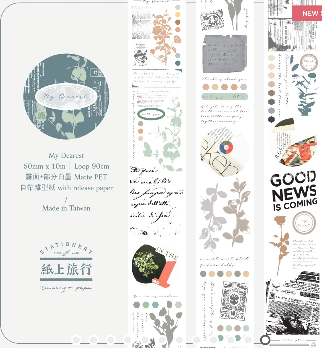 TOP Studio - My Dearest | 5cm Matte PET Tape | Release Paper