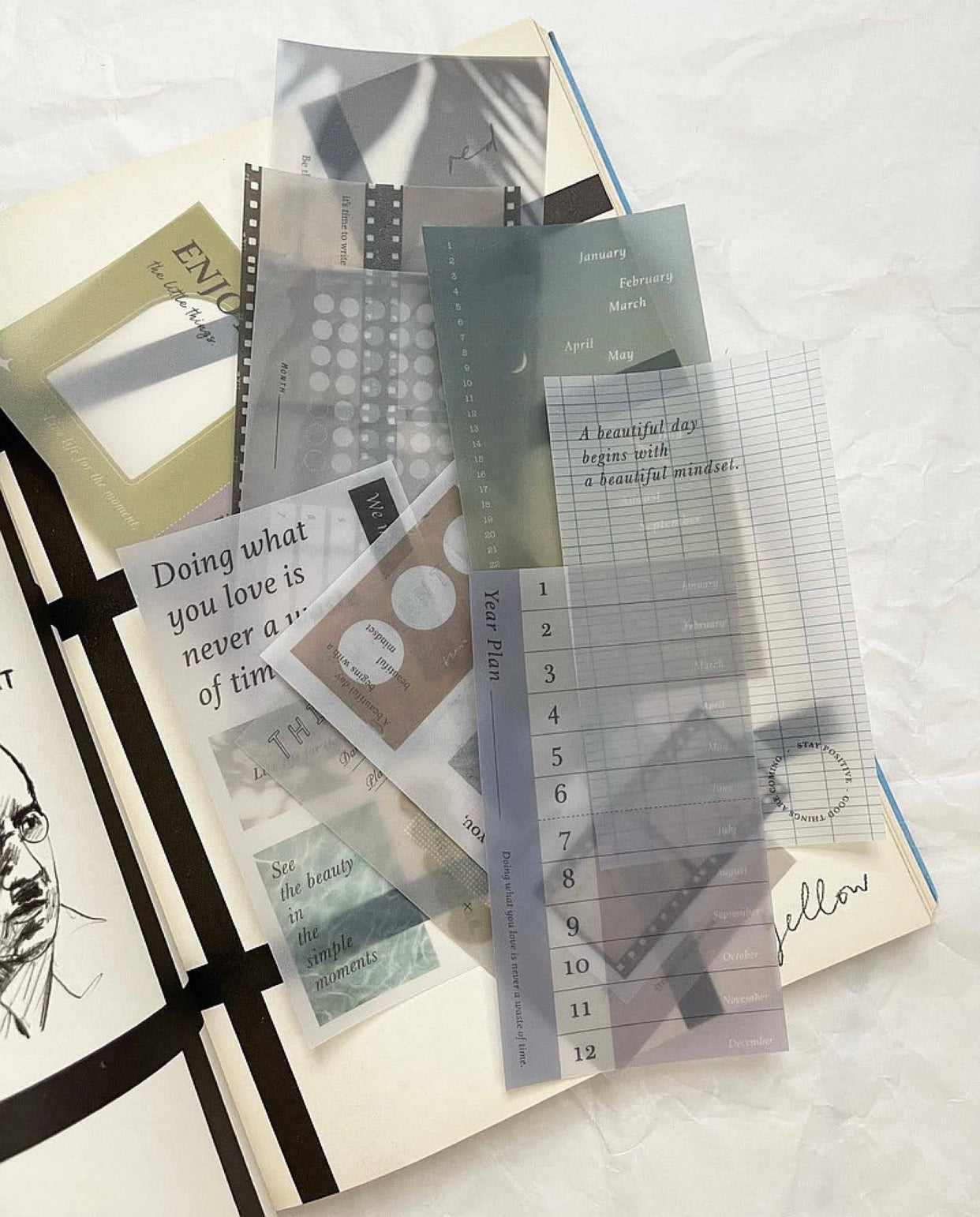 Pion - Planner Vol.1 | 40pcs Paper Set | Ephemera Paper