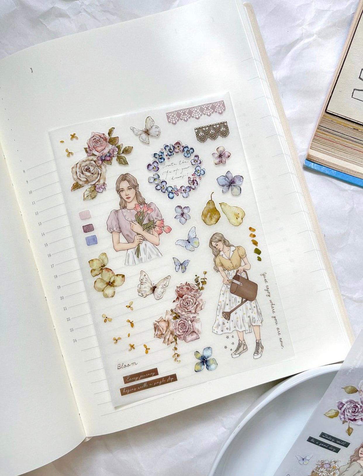 Pion - Bloom | 3 Sheets | Rub On Sticker