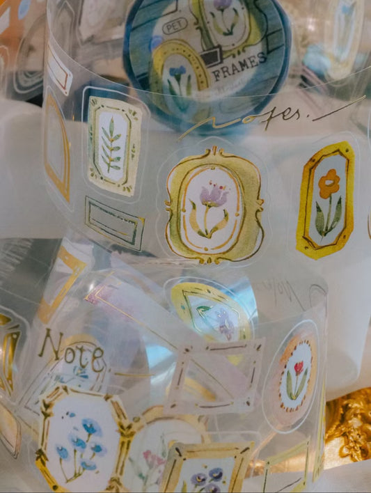 NEW Meow Illustration - Frames | Rose Gold | Kiss-cut Tape | Release Paper