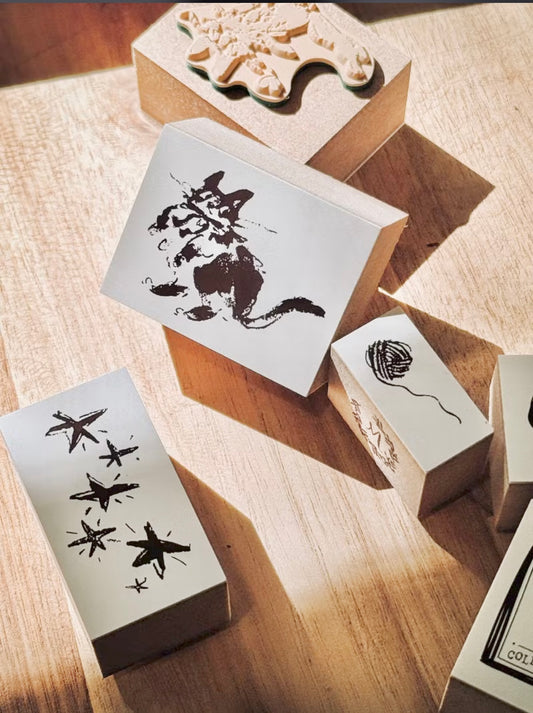 NEW! Meow Illustration - The Starry Night| Rubber Stamps
