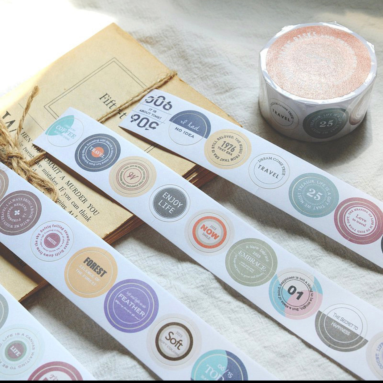Sonia - Small Round Labels | 2.8cm Die Cut Paper Tape | Release Paper