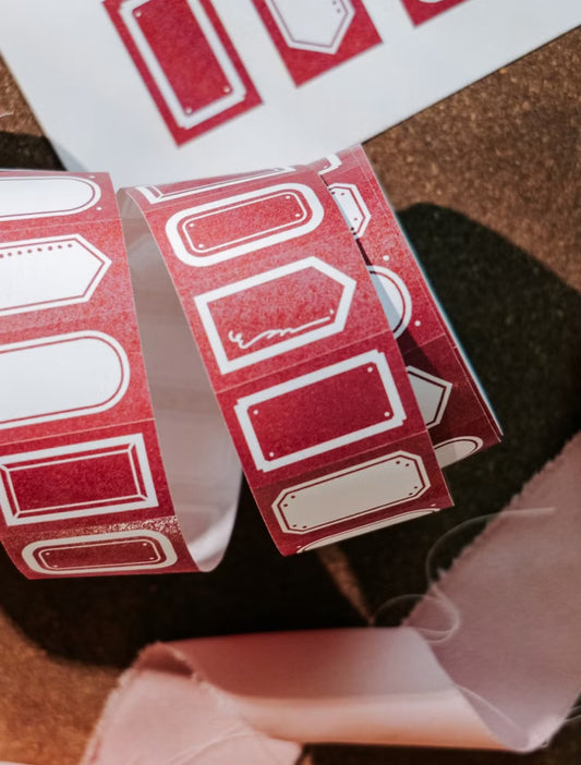 NEW! Meow Illustration - Garnet | Label Sticker Tape | Release Paper