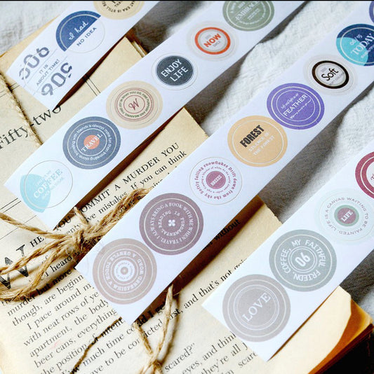 Sonia - Small Round Labels | 2.8cm Die Cut Paper Tape | Release Paper