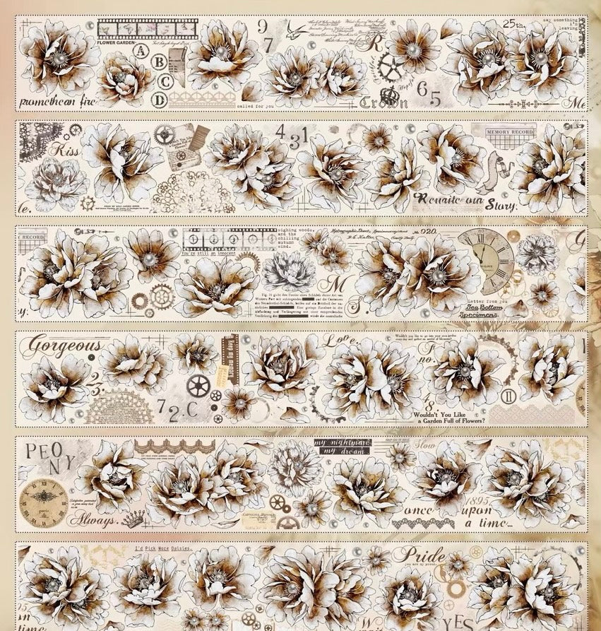 Yier Studio - Vintage Flower II | 6cm PET Tape | Release Paper | 6M
