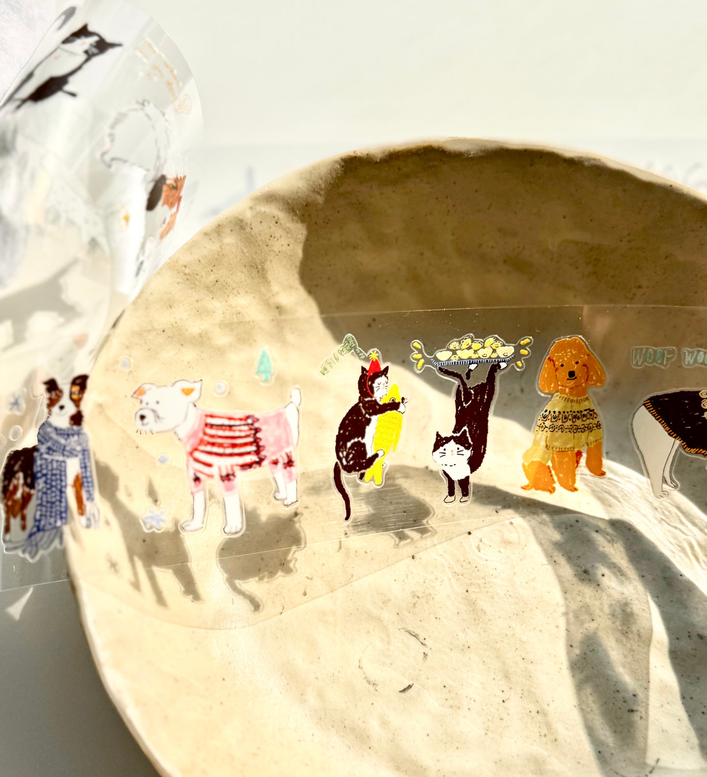 Huu's Fantasy - Having both cats and dogs | Kiss-cut | 5cm Tape | Release Paper | 5M