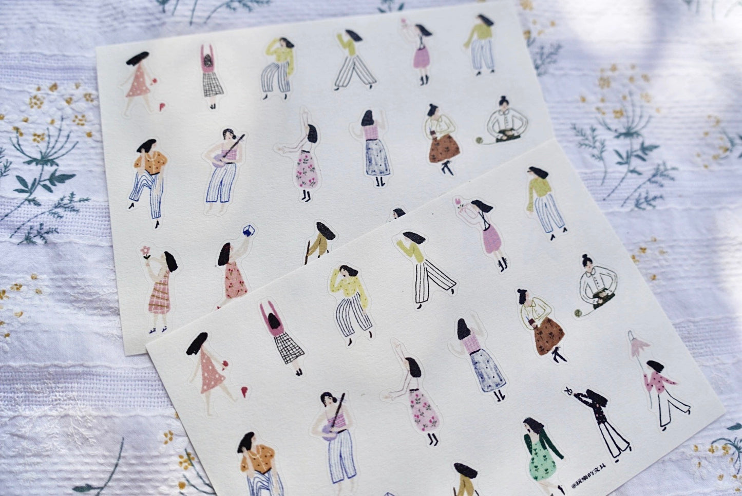 Wongyuanle Vol.5 - Mini Girl | Die Cut | 2 Sheets Sticker