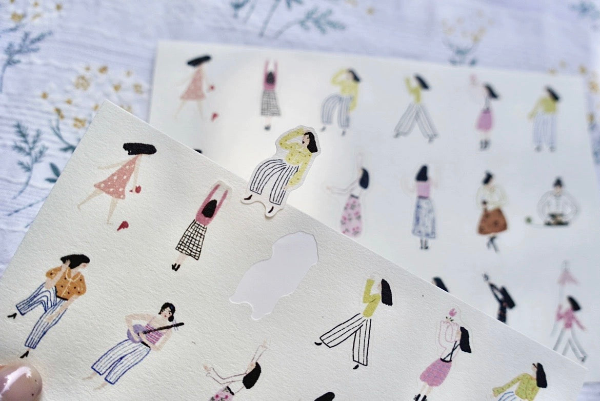 Wongyuanle Vol.5 - Mini Girl | Die Cut | 2 Sheets Sticker