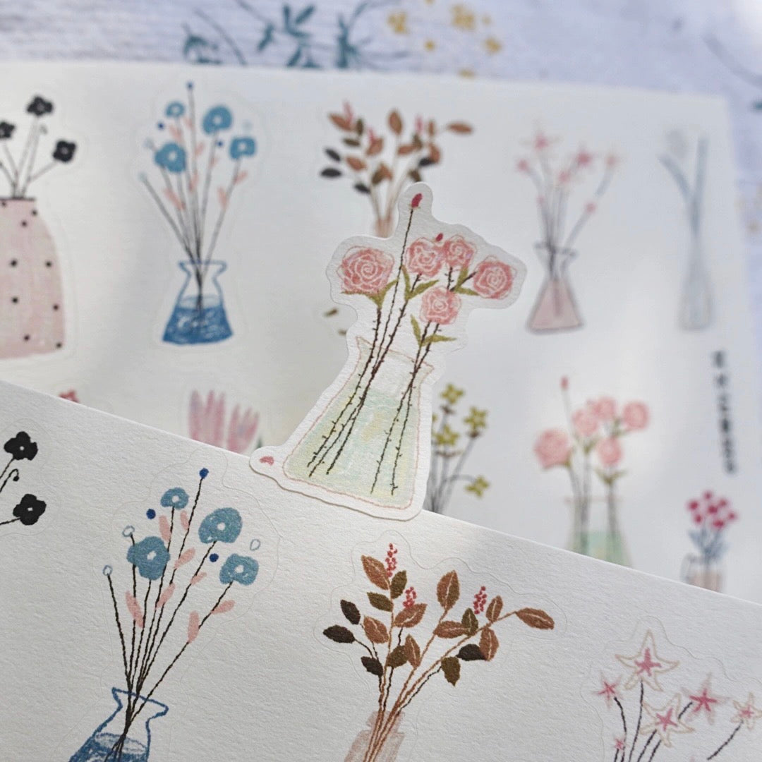 Wongyuanle Vol.5 - Vase | Die Cut | 2 Sheets Sticker