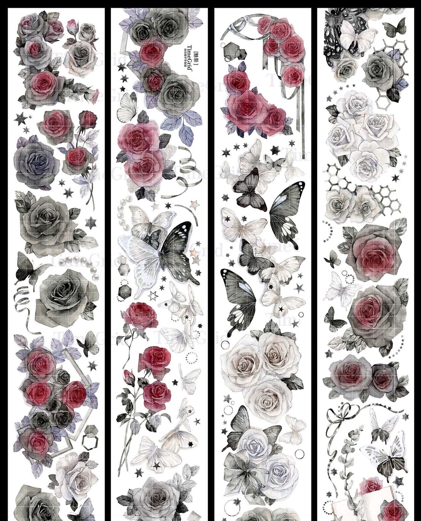 Time Grid - Glamorous | 6.5cm Laser Silver PET Tape | Release Paper