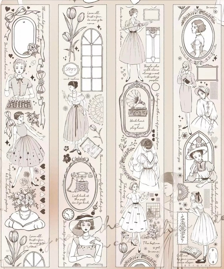 Yier Studio -Miss Rolla | 4.5cm PET Tape | Release Paper | 5M