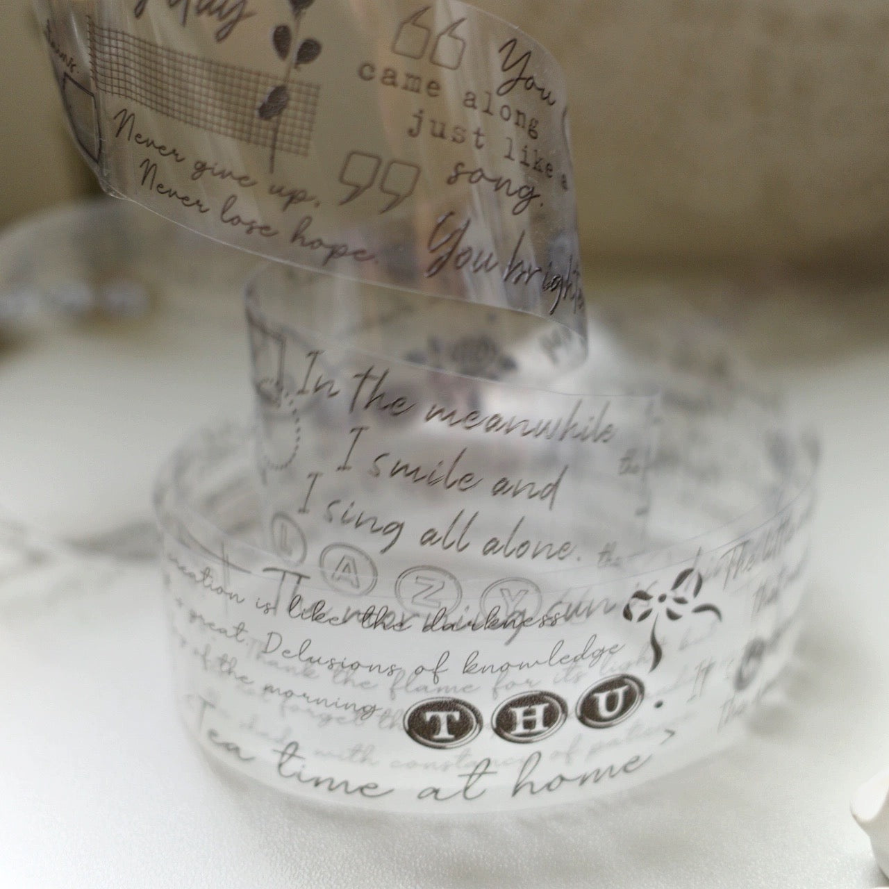 Yier Studio - Poems | 3cm Background PET Tape | Release Paper | 6M