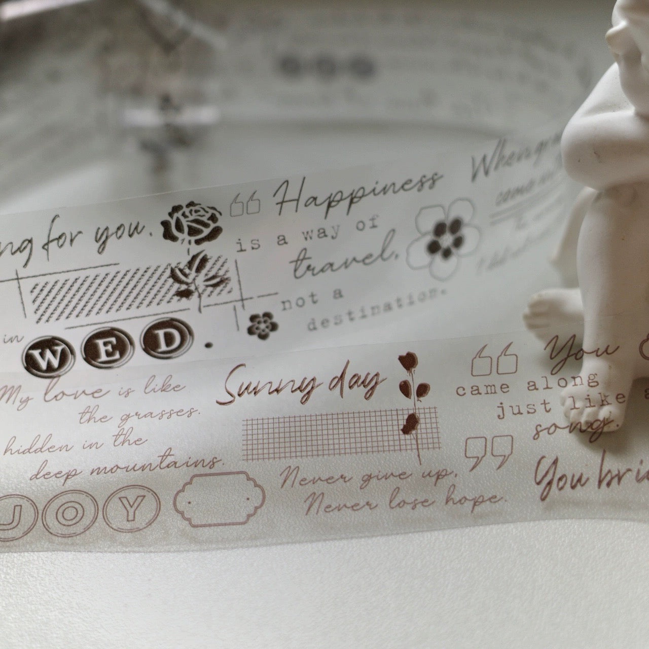 Yier Studio - Poems | 3cm Background PET Tape | Release Paper | 6M