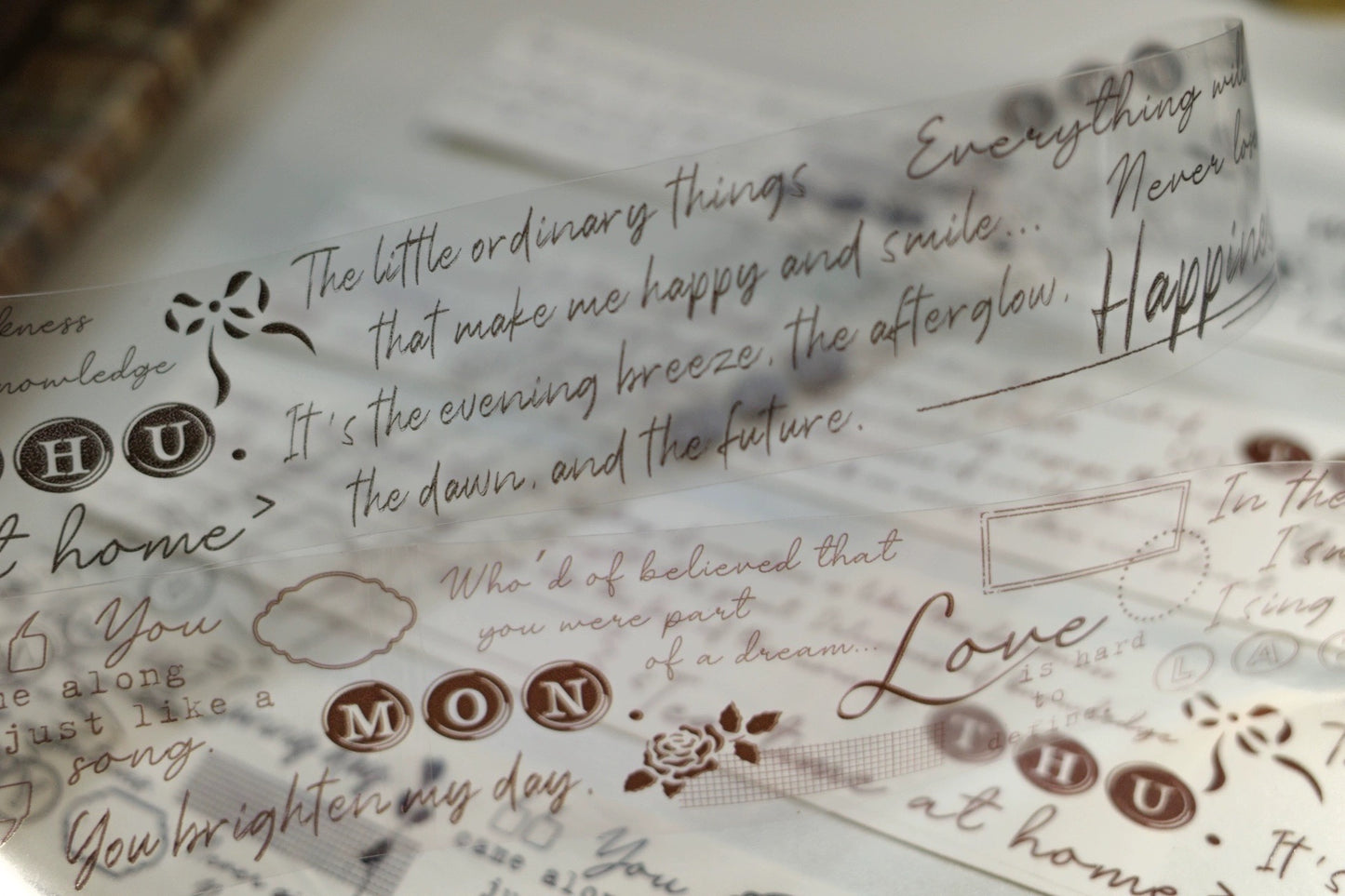 Yier Studio - Poems | 3cm Background PET Tape | Release Paper | 6M