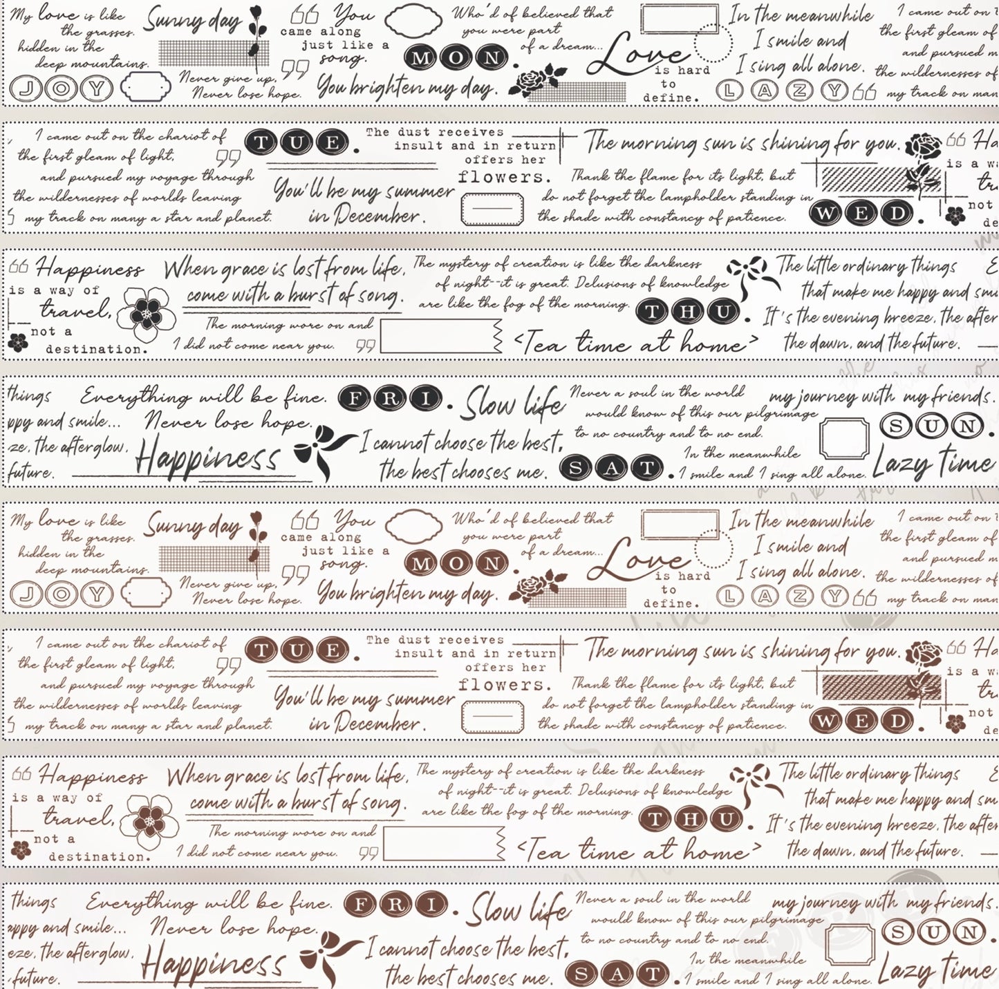 Yier Studio - Poems | 3cm Background PET Tape | Release Paper | 6M