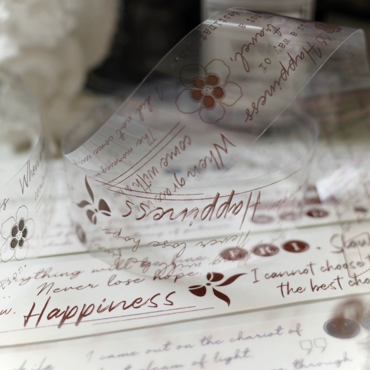 Yier Studio - Poems | 3cm Background PET Tape | Release Paper | 6M