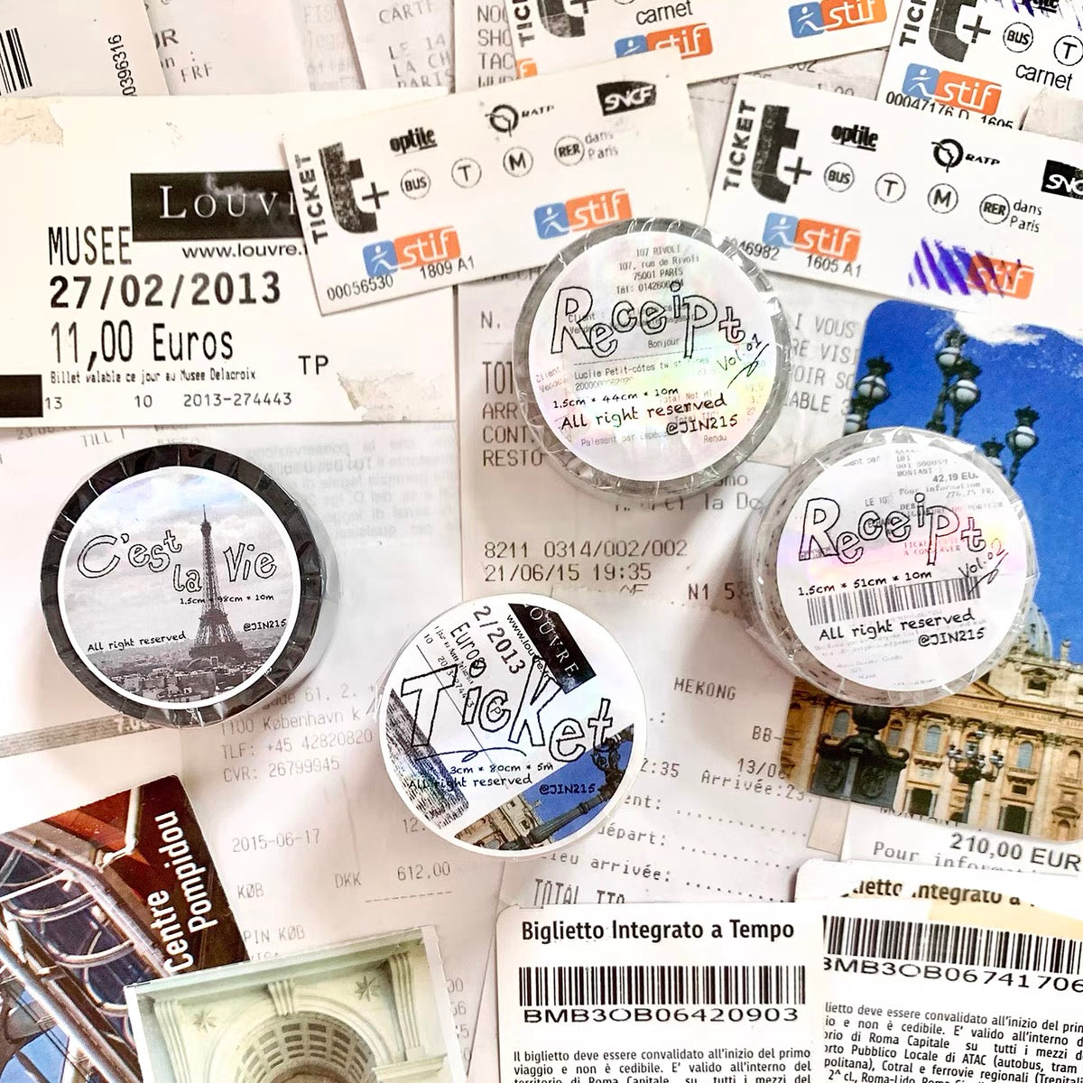 Jin - Europe Travel| Washi Tape | Basic | Background | NO Release Paper