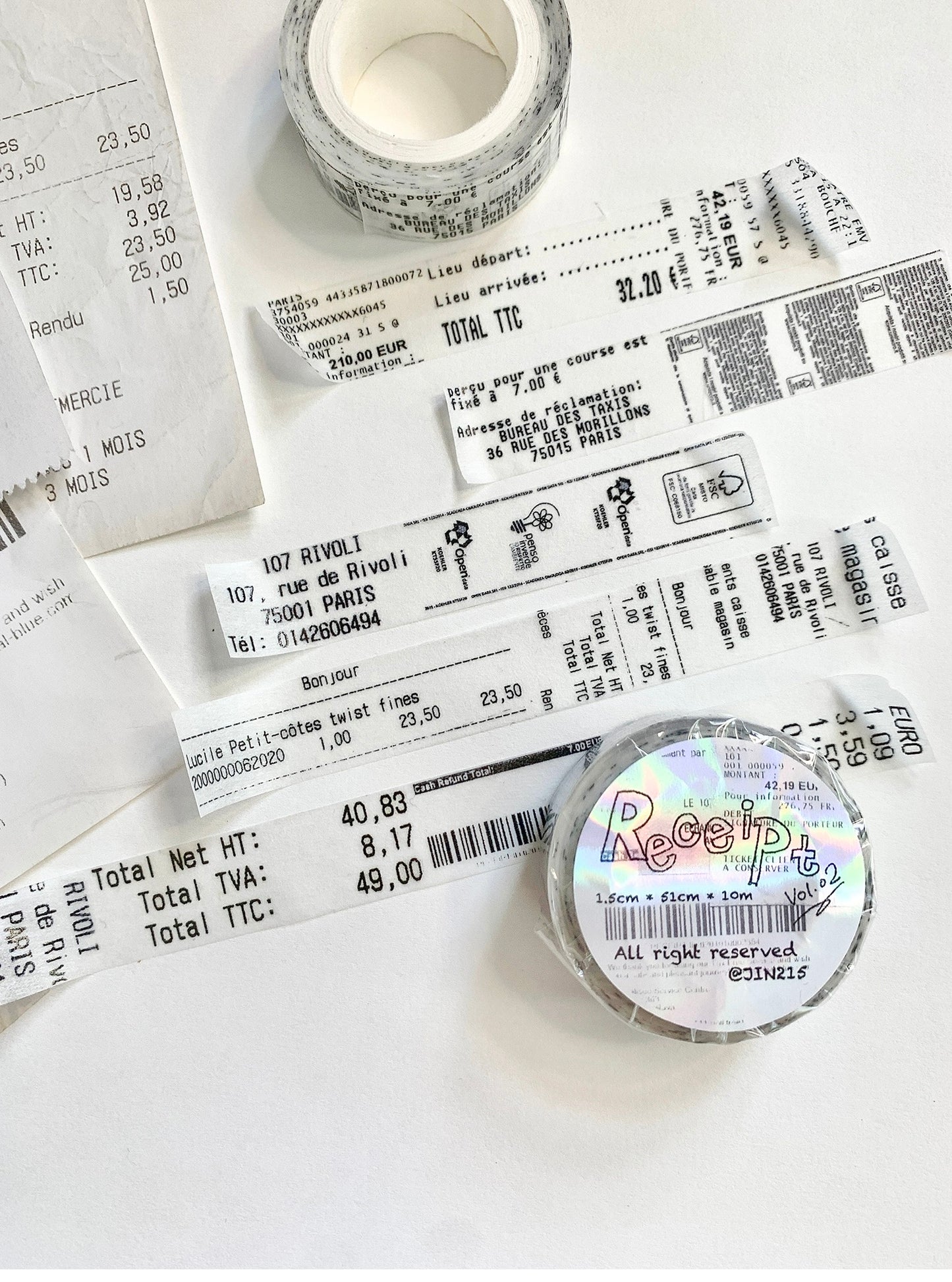 Jin - Europe Travel| Washi Tape | Basic | Background | NO Release Paper