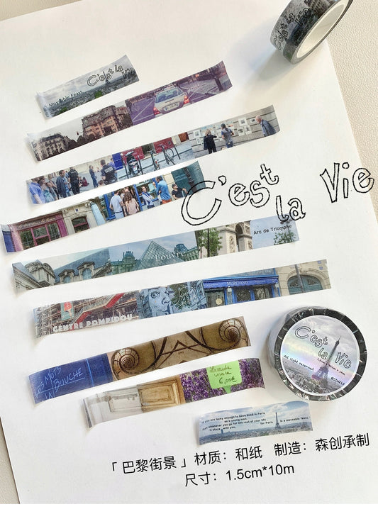 Jin - Europe Travel| Washi Tape | Basic | Background | NO Release Paper