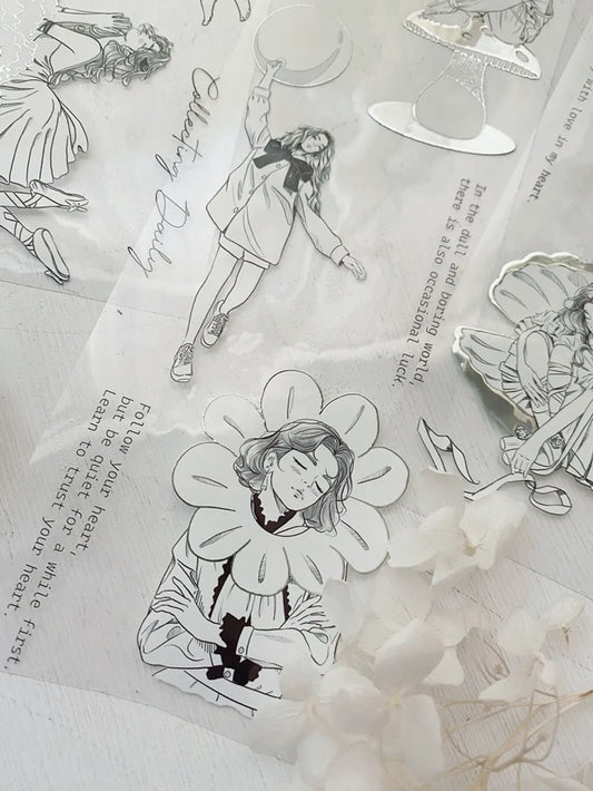 NEW! Hairmo - Fantasy Dream | Silver Foil | 7.5cm PET Tape |  Release Paper