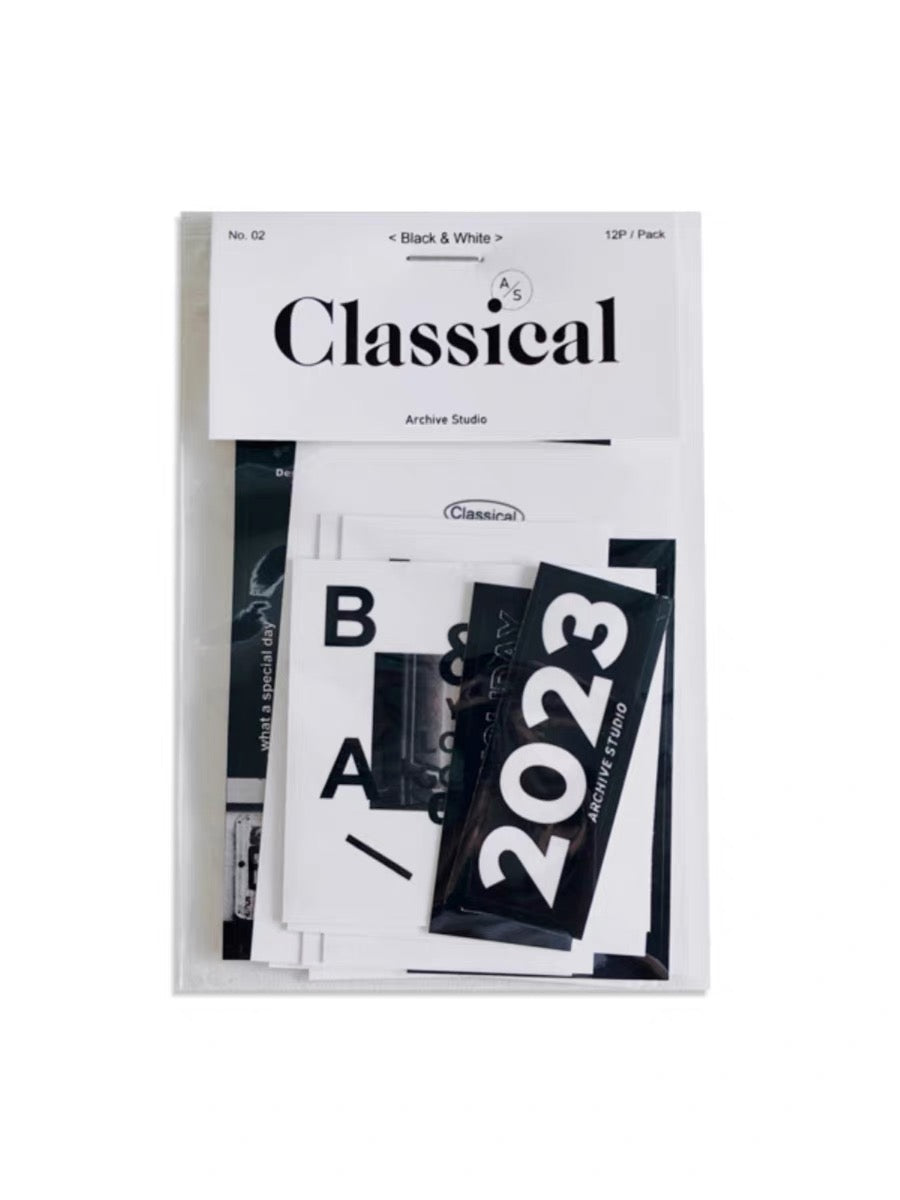 Archive Studio - Classical | 12pcs Deco Pack | Ephemera Paper | Sticker