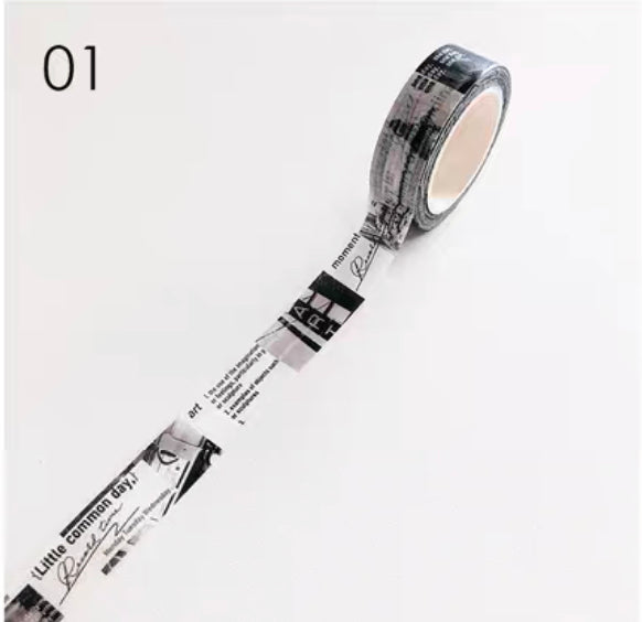 Archive Studio - Record Time | 1.5cm Washi Tape | Basic | NO Release Paper