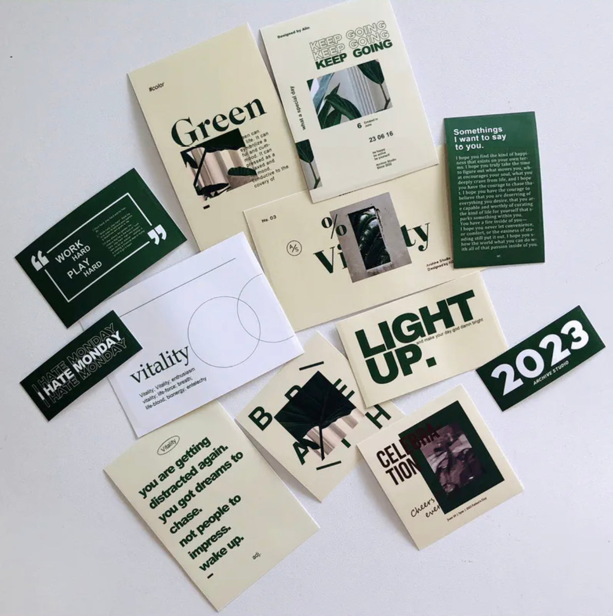 Archive Studio - Vitality | 12pcs Deco Pack | Ephemera Paper | Sticker
