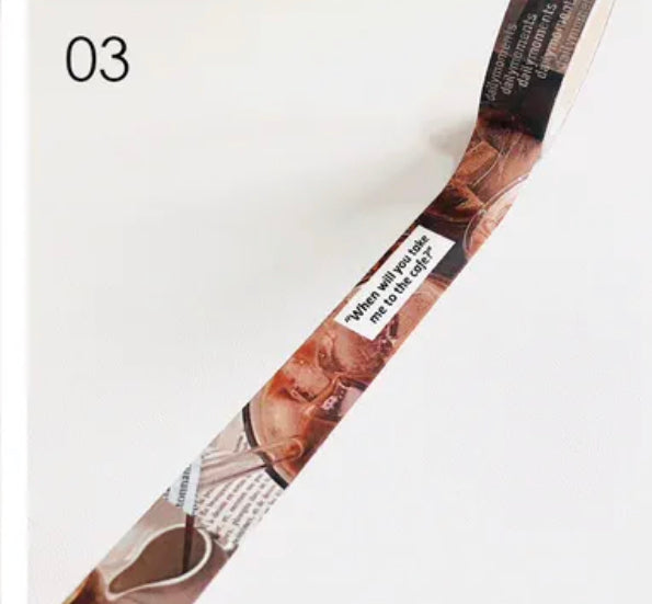 Archive Studio - Time To Coffee | 1.5cm Washi Tape | Basic | NO Release Paper