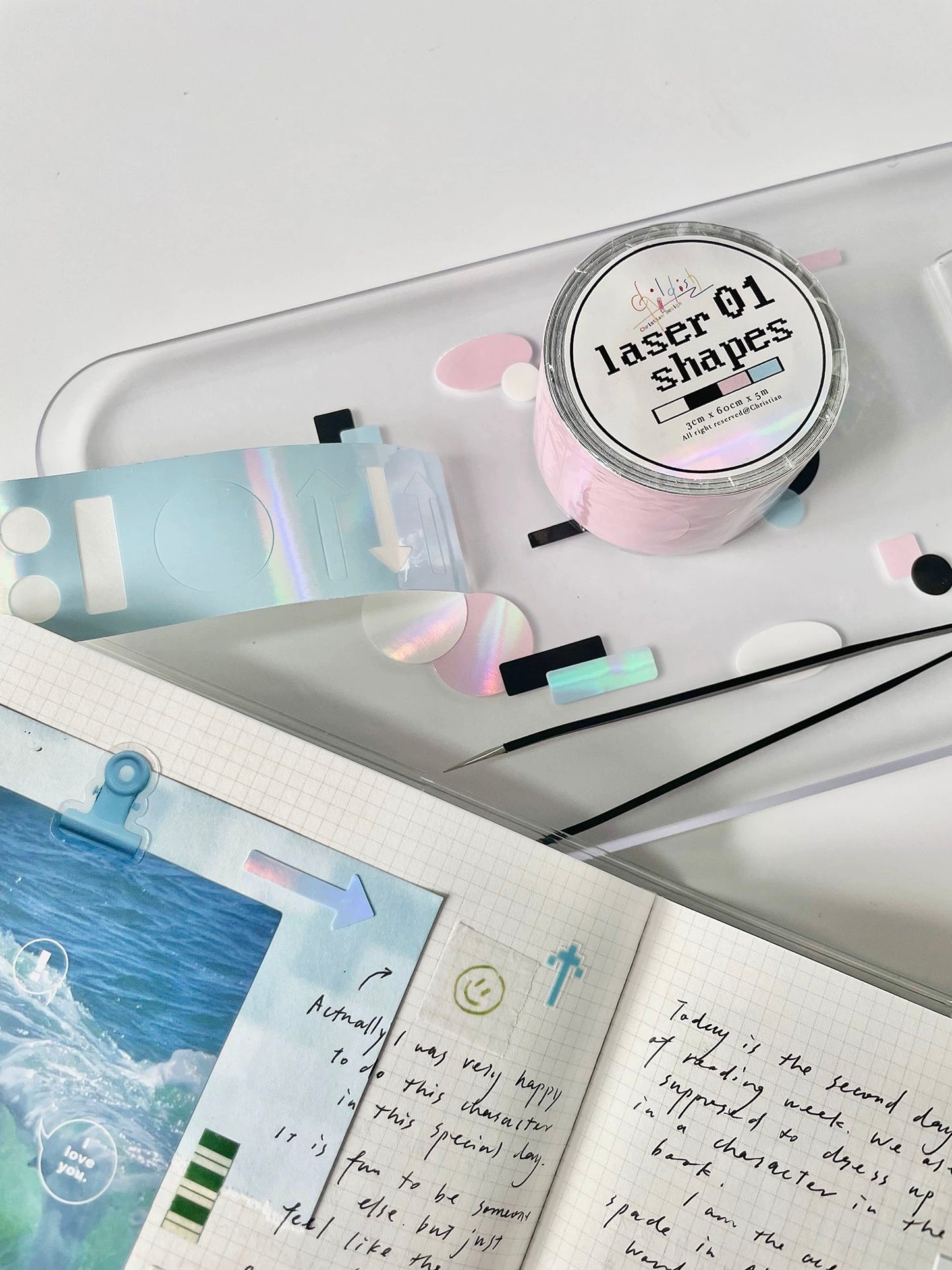 Christian - Laser Shapes | 3cm Die Cut | Laser Washi Tape | Release Paper