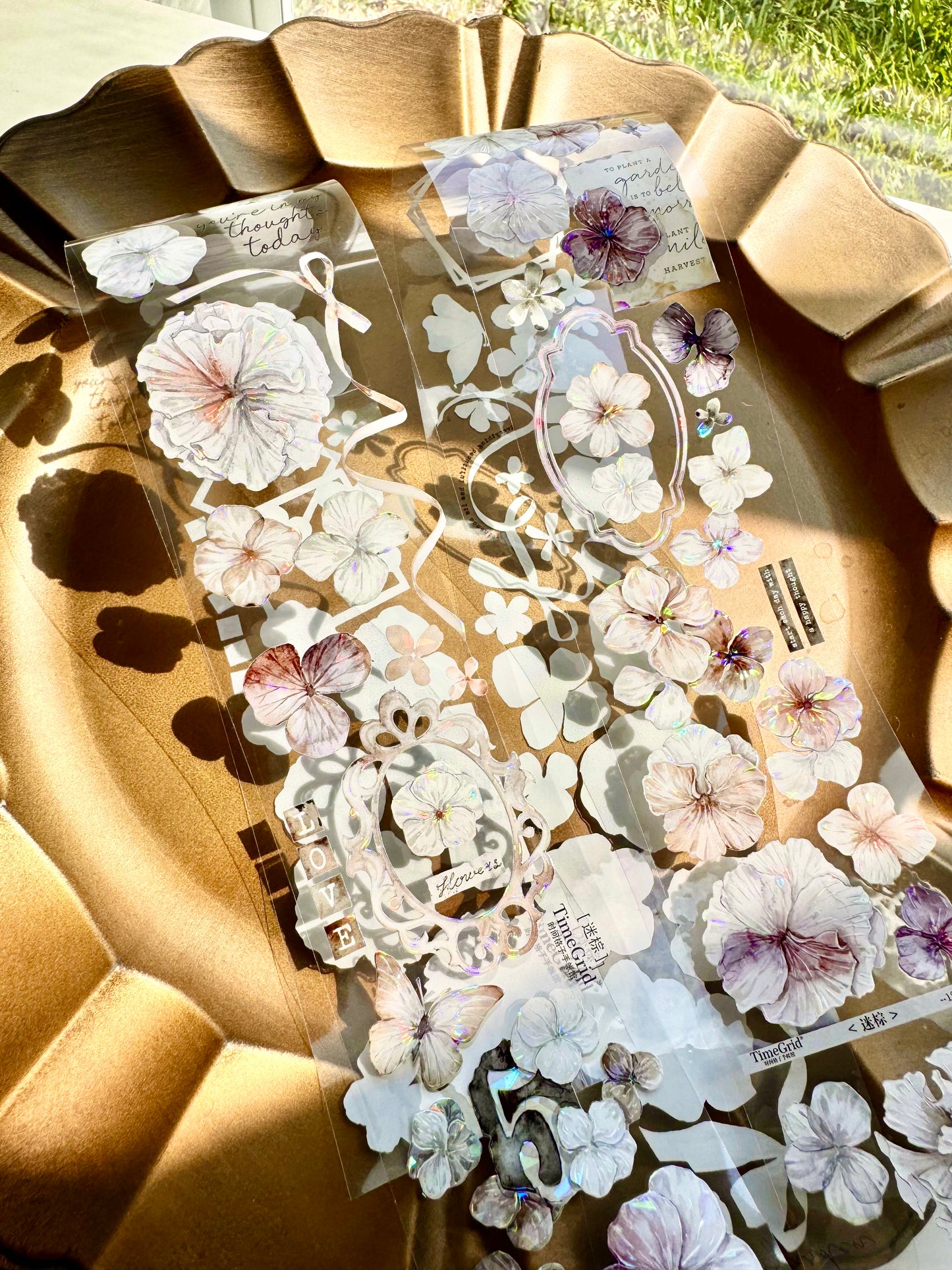 NEW! Time Grid - Mist Bloom | 6cm Iridescent PET Tape | Release Paper