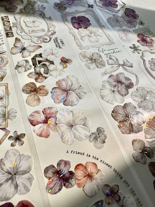 NEW! Time Grid - Mist Bloom | 6cm Iridescent PET Tape | Release Paper