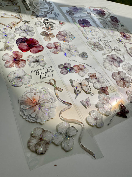 NEW! Time Grid - Mist Bloom | 6cm Iridescent PET Tape | Release Paper