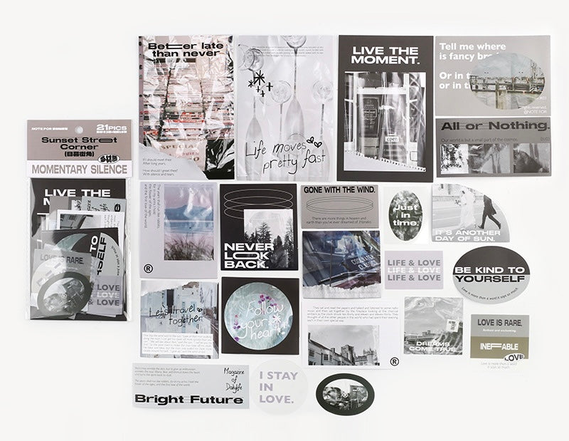 IM - Sunset Street Corner | 21pcs Deco Pack | Ephemera Paper | Sticker