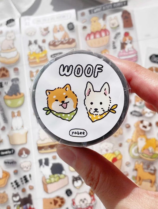 NEW! Yabee Zoo - WOOF | Kiss-cut | 5cm Matte PET Tape | Release Paper | 5M
