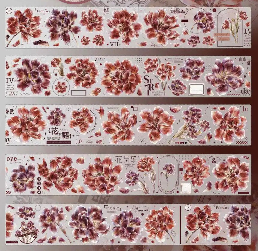XBJia Studio - Tulip | 5.5cm PET Tape | Release Paper | 6M