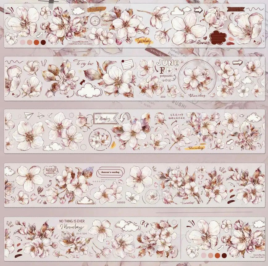 XBJia Studio - Begonia | 5.5cm PET Tape | Release Paper | 6M