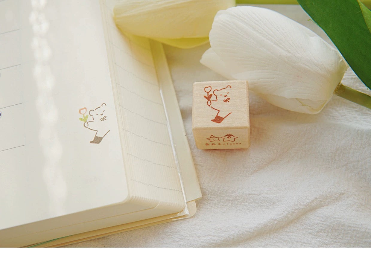 Planet - Mini Bear < Field Trip> | 9pcs Rubber Stamp Set