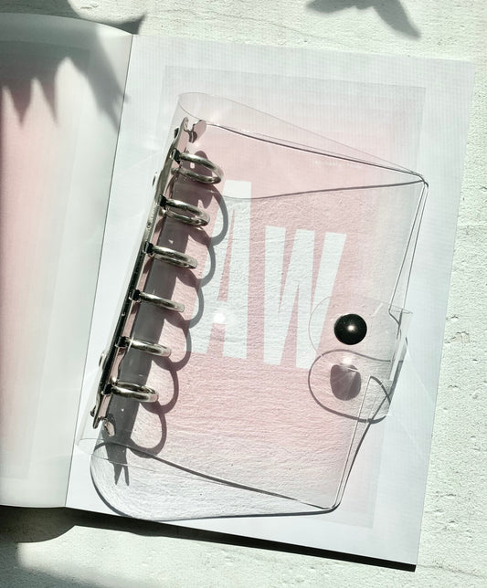 6 Ring PVC Notebook Blinder | A7 Size | Clear | Journaling Accessories