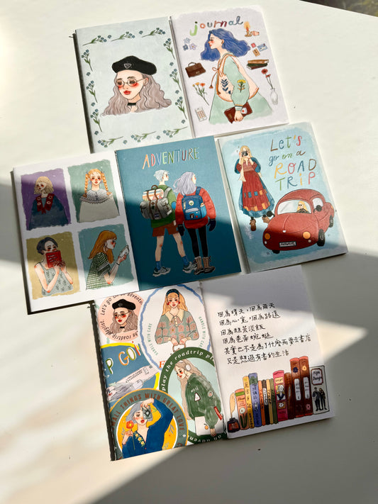 La Dolce Vita - 48p Thread-bound Notebooks | Passport Size | Blank Inner Pages | Planner