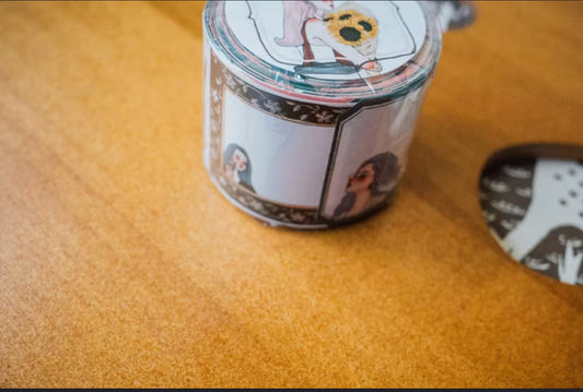 La Dolce Vita - Old-school life | 4cm Sticker Memo Roll | NO Release Paper | 10M