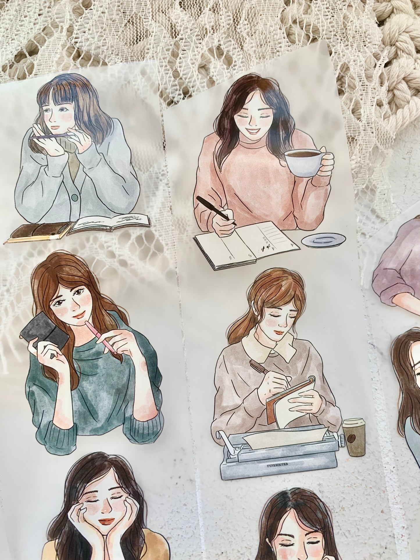 Katkreates Illustration - Journal Girls | 5cm PET Tape | Release Paper