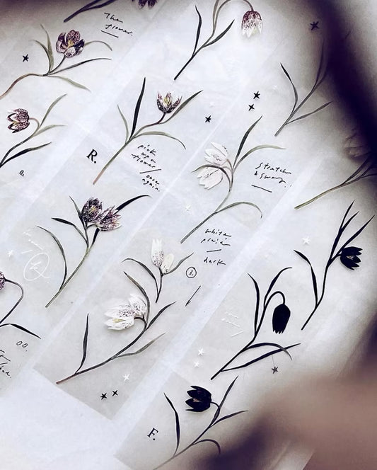 NEW! Somesortof.fern - Fritillary Flower | 5cm PET Tape | Release Paper