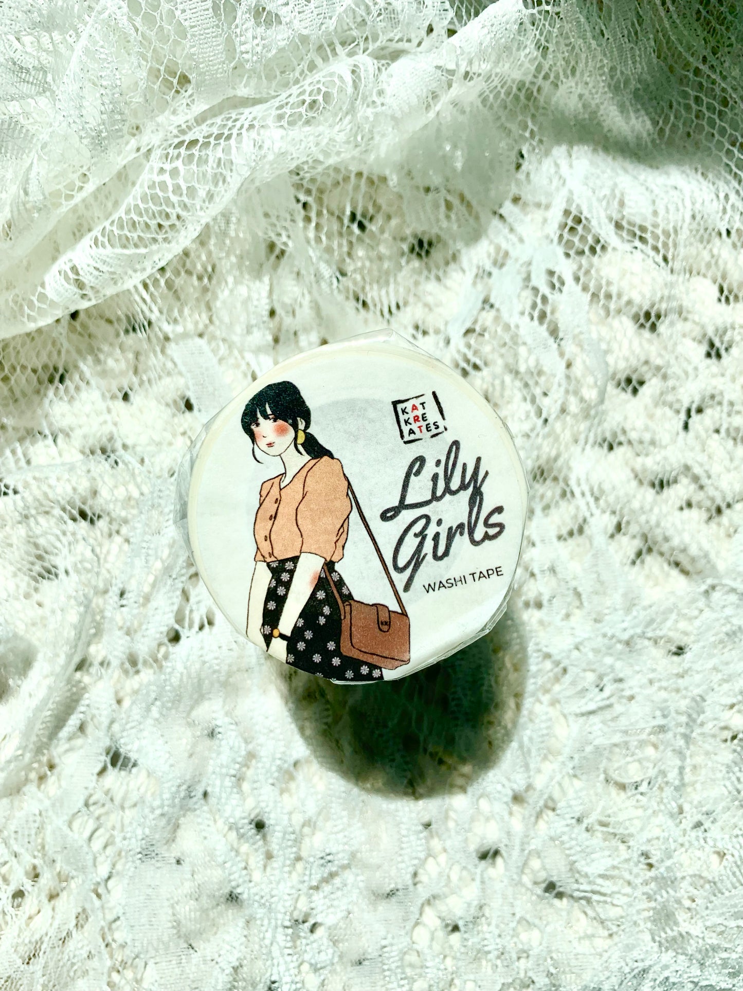Katkreates Illustration - Lily Girls | 5cm Washi Tape | Release Paper