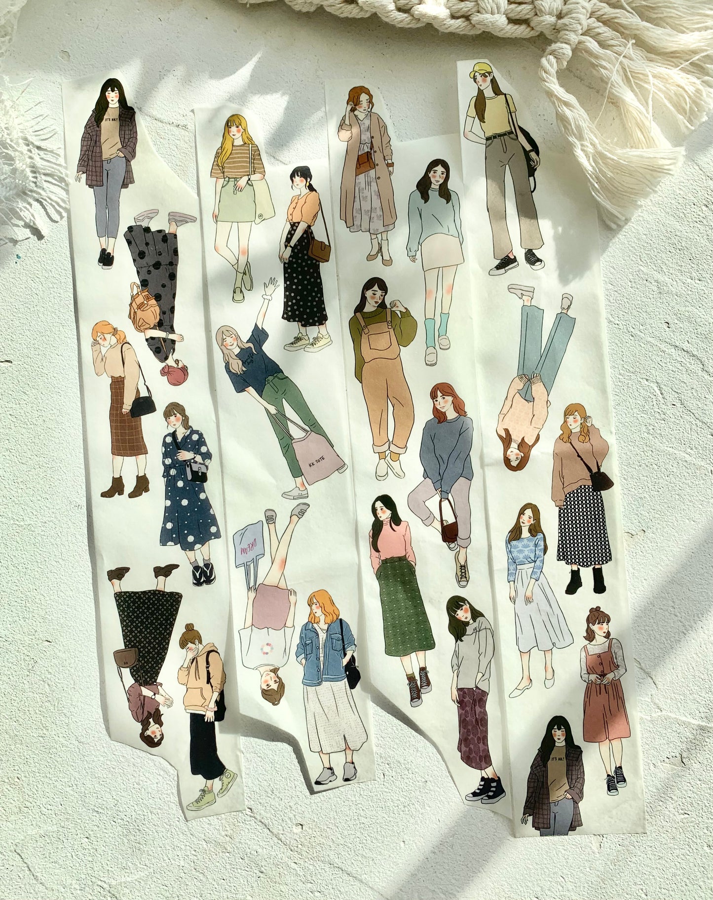 Katkreates Illustration - Lily Girls | 5cm Washi Tape | Release Paper